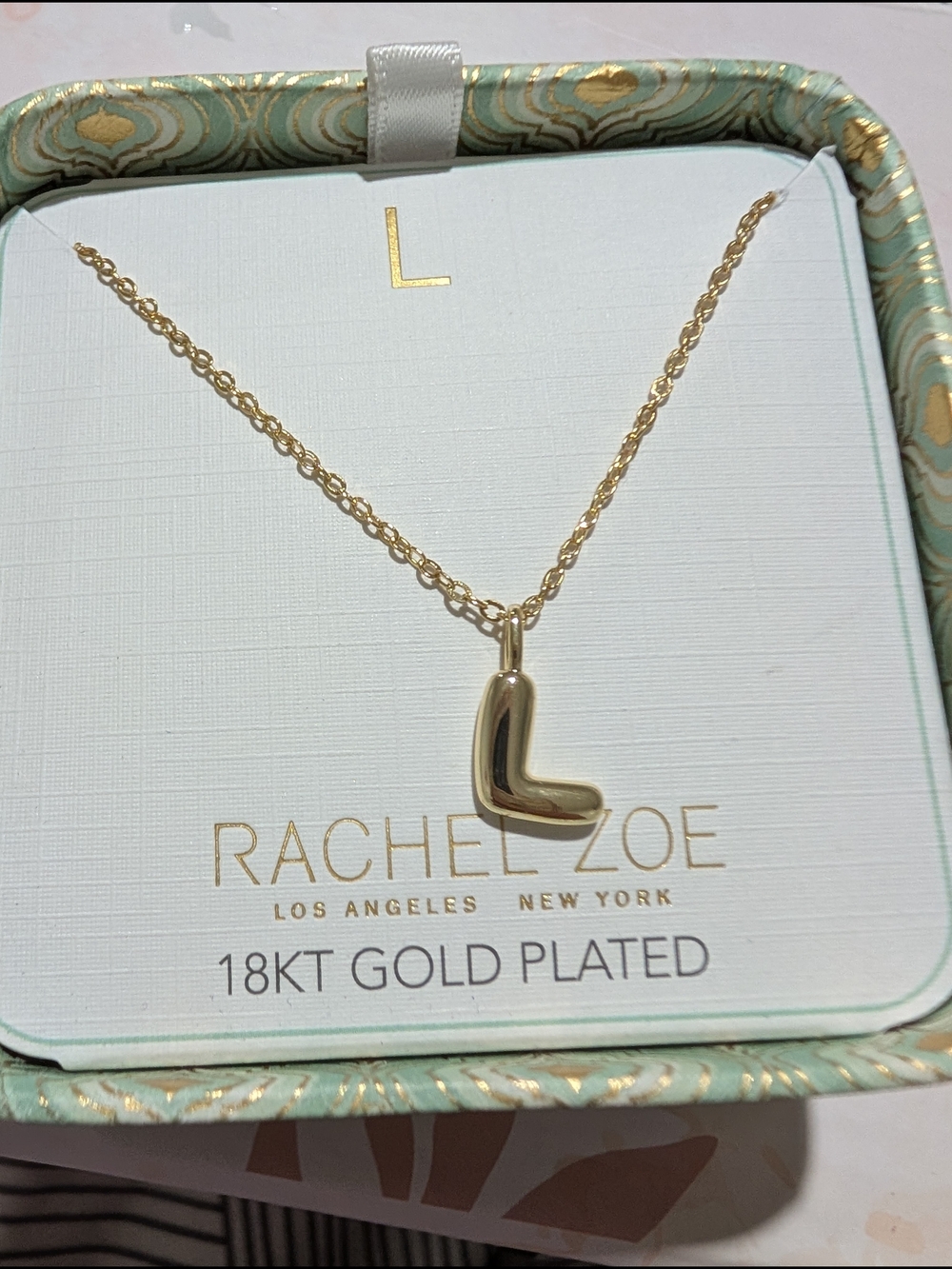 Rachel Zoe Gold L Initial Pendant Necklace